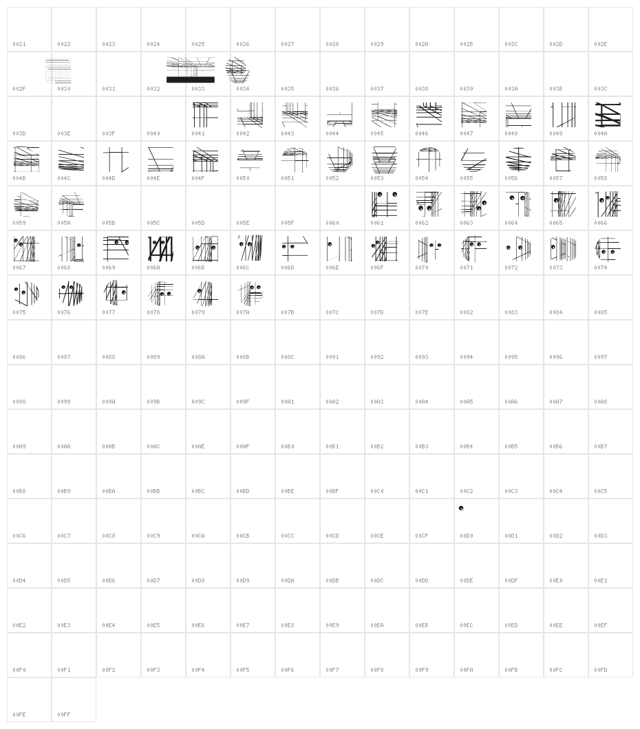 GridDadaA Character Map