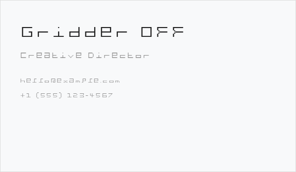 Gridder OFF Business Card