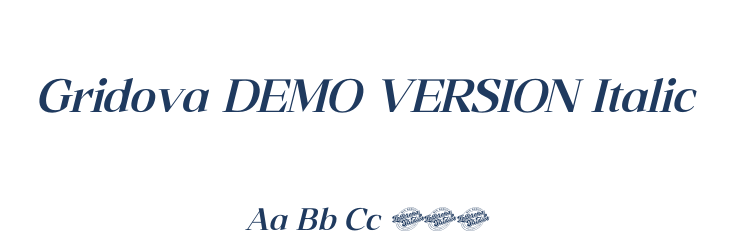 Gridova DEMO VERSION Italic Font Preview