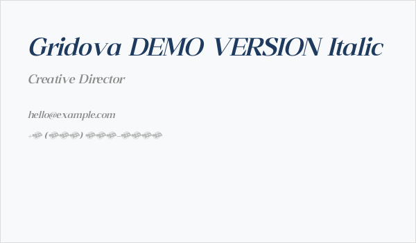 Gridova DEMO VERSION Italic Business Card