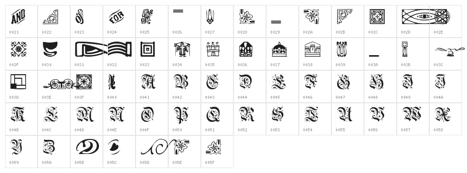 GriffinDingbats Medium Character Map