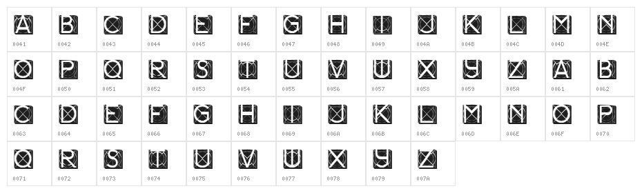 Grille Regular Character Map