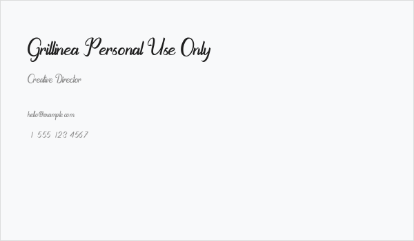 Grillinea Personal Use Only Business Card