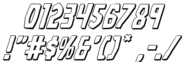 Grim Ghost 3D Italic Font OTHER CHARS