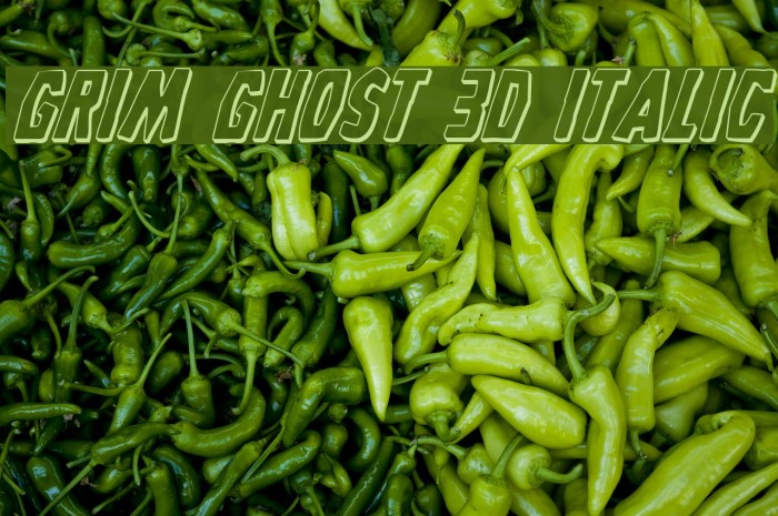 Grim Ghost 3D Italic Font examples