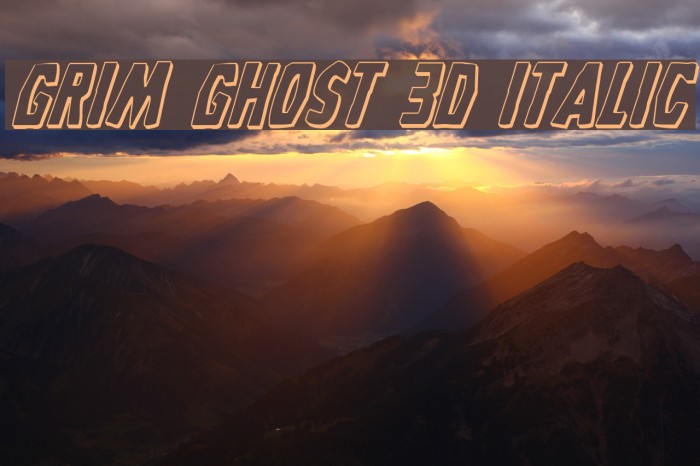 Grim Ghost 3D Italic Font examples
