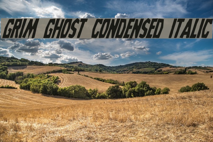 Grim Ghost Condensed Italic Font examples