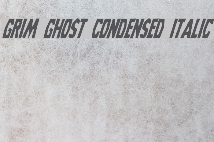 Grim Ghost Condensed Italic Font examples
