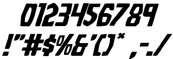 Grim Ghost Expanded Italic Font OTHER CHARS