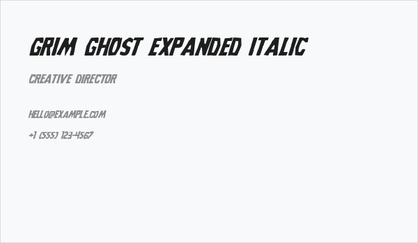 Grim Ghost Expanded Italic Business Card