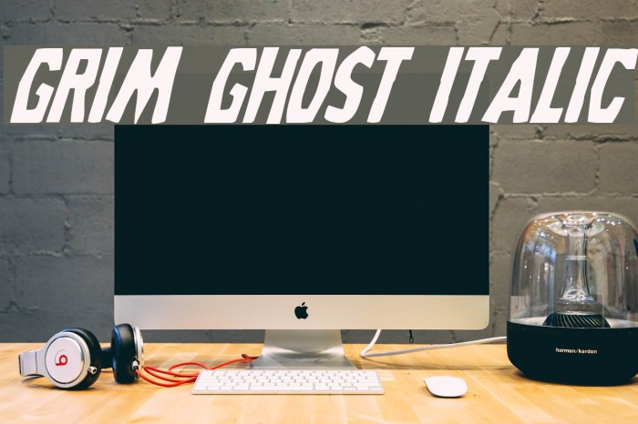 Grim Ghost Italic Font examples
