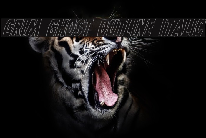 Grim Ghost Outline Italic Example 1