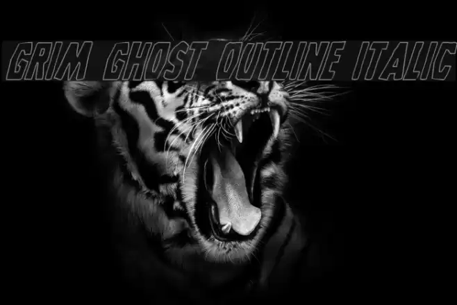 Grim Ghost Outline Italic examples