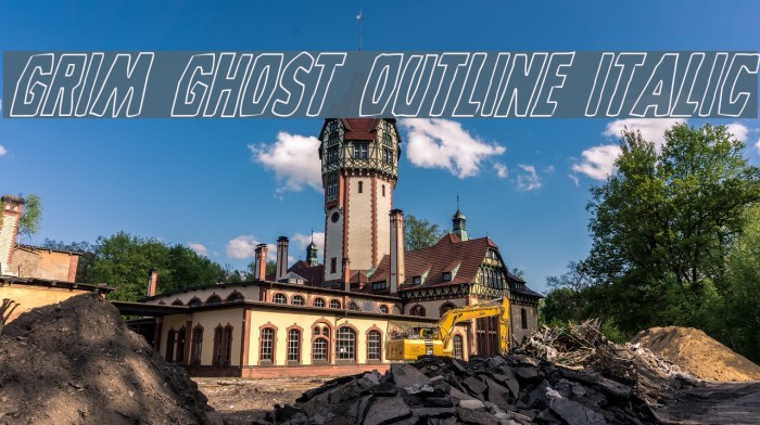 Grim Ghost Outline Italic Example 2