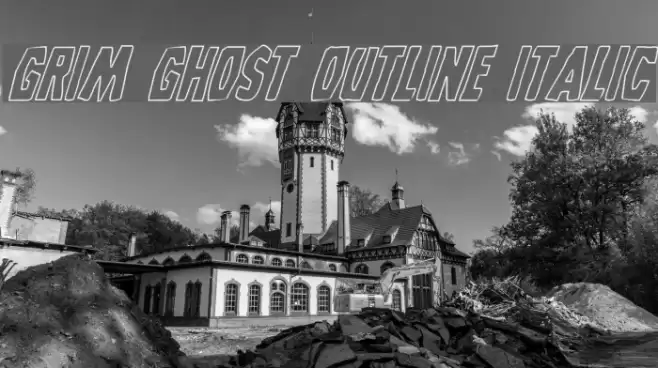 Grim Ghost Outline Italic examples