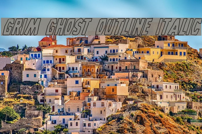 Grim Ghost Outline Italic Example 3