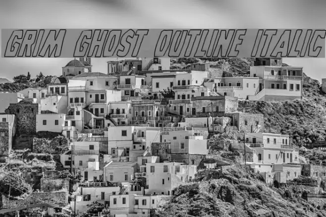 Grim Ghost Outline Italic examples