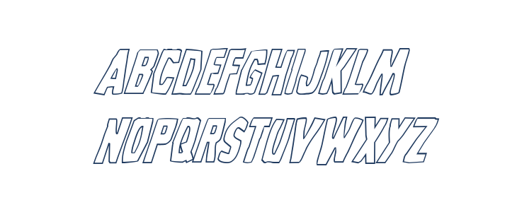 Grim Ghost Outline Italic Lowercase