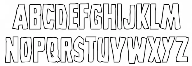 Grim Ghost Outline Regular Шрифта ВЕРХНИЙ