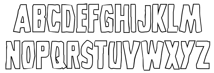 Grim Ghost Outline Regular Font LOWERCASE