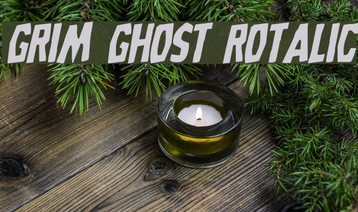 Grim Ghost Rotalic Font examples