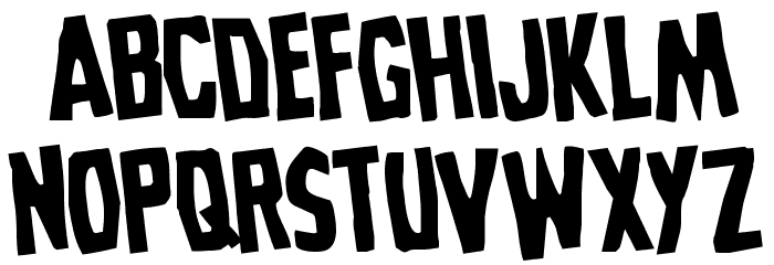 Grim Ghost Rotated Font LOWERCASE