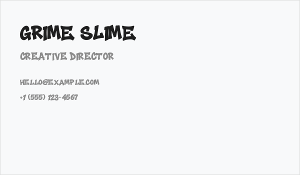 Grime Slime Business Card