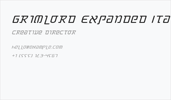 Grimlord Expanded Italic Business Card