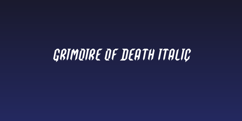 Grimoire Of Death Italic Social Header