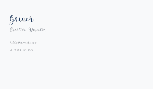 Grinch Business Card