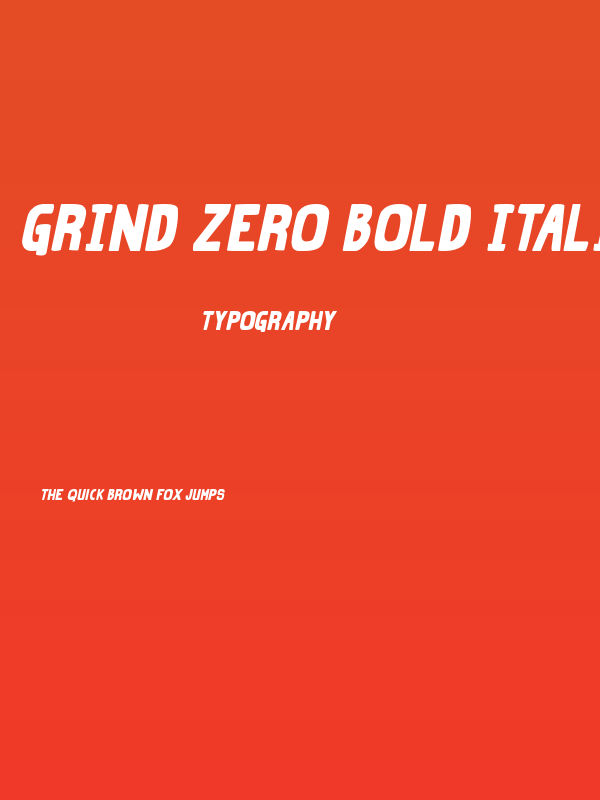 Grind Zero Bold Italic Poster