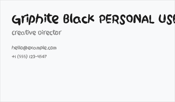 Griphite Black PERSONAL USE Business Card