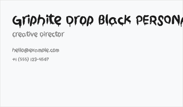 Griphite Drop Black PERSONAL Business Card