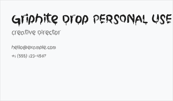 Griphite Drop PERSONAL USE Business Card