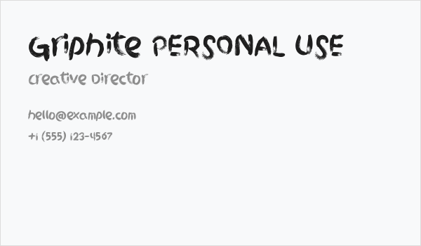 Griphite PERSONAL USE Business Card