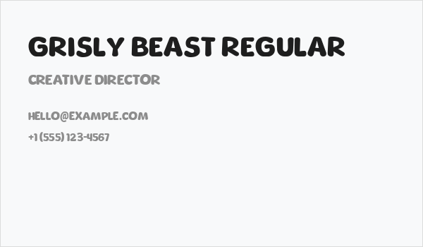 Grisly Beast Regular Business Card