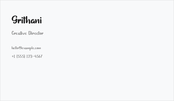 Grithani Business Card