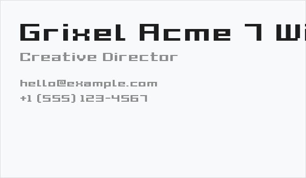 Grixel Acme 7 Wide Bold Xtnd Business Card