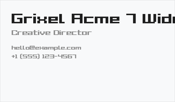 Grixel Acme 7 Wide Bold Business Card