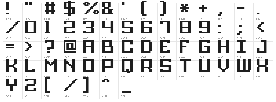 Grixel Acme 9 Regular Bold Xtnd Character Map
