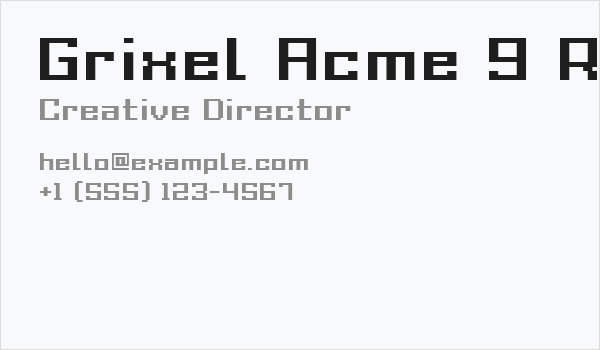 Grixel Acme 9 Regular Bold Xtnd Business Card