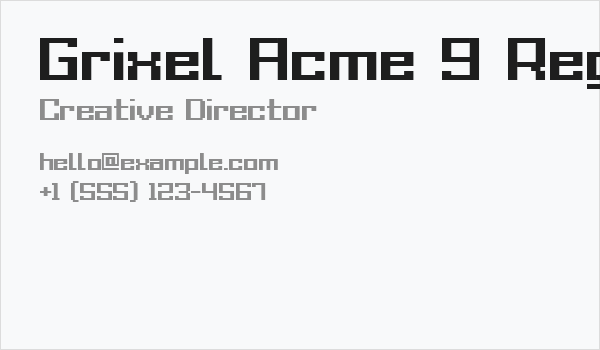 Grixel Acme 9 Regular Bold Business Card