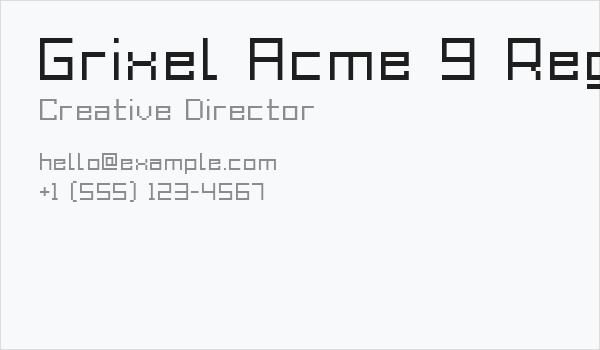 Grixel Acme 9 Regular Xtnd Business Card