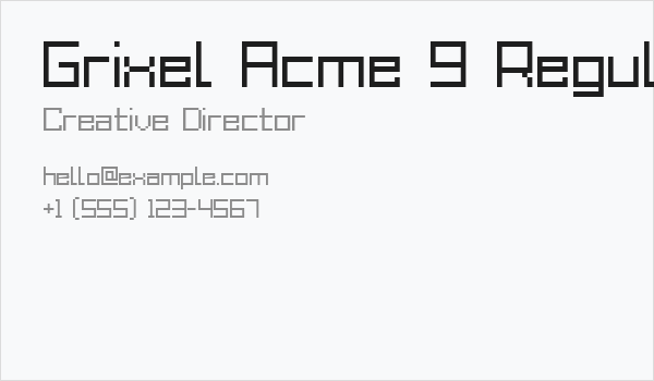 Grixel Acme 9 Regular Business Card