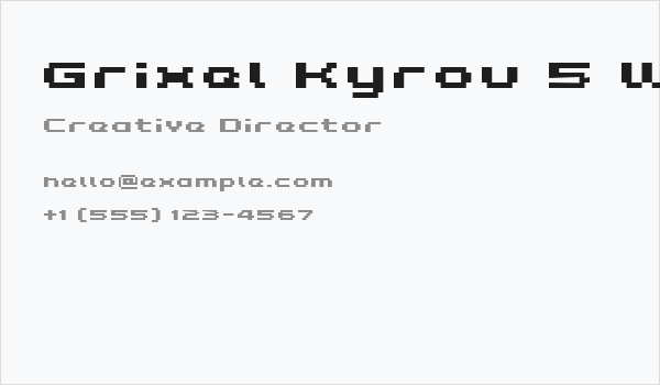 Grixel Kyrou 5 Wide Bold Xtnd Business Card