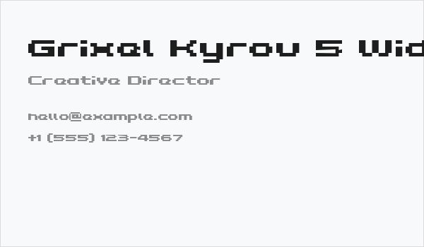 Grixel Kyrou 5 Wide Bold Business Card