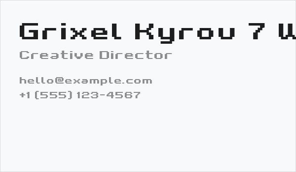 Grixel Kyrou 7 Wide Bold Xtnd Business Card