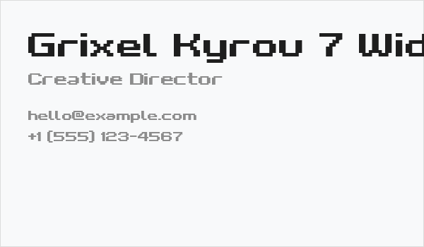 Grixel Kyrou 7 Wide Bold Business Card