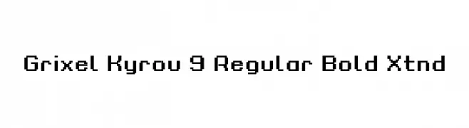 Grixel Kyrou 9 Regular Bold Xtnd  font caratteri gratis