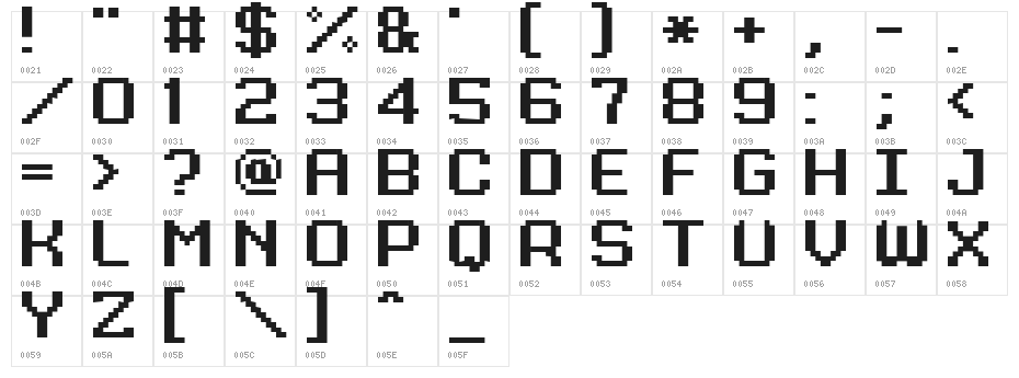 Grixel Kyrou 9 Regular Bold Xtnd Character Map